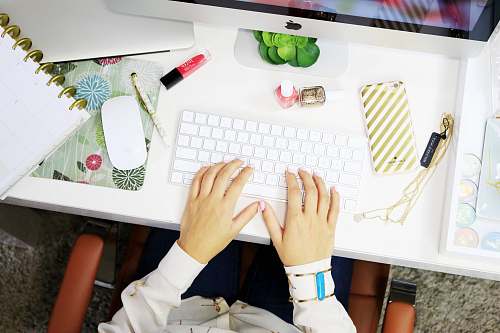 office person using a desktop business